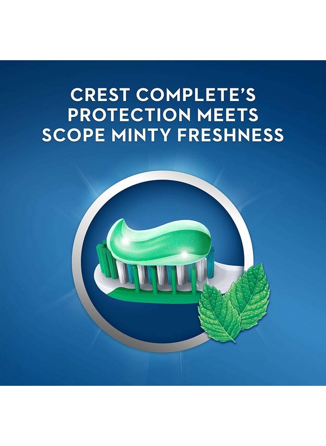 Crest + Scope Whitening Toothpaste - Pack of 3, 5.4 Oz Tubes - Anticavity Fluoride Toothpaste, Fresh Breath, Kills Germs - Tartar Protection, Enamel Protection - Minty Fresh Flavor