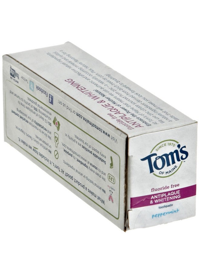 Tom's of Maine, Fluoride Free Antiplaque & Whitening Toothpaste - Peppermint, 1 Ounce