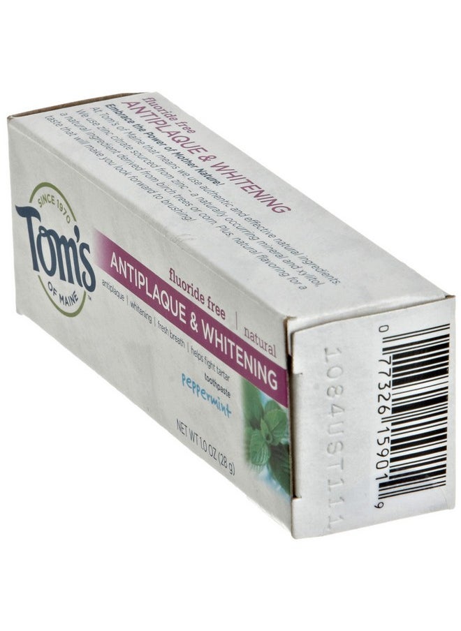 Tom's of Maine, Fluoride Free Antiplaque & Whitening Toothpaste - Peppermint, 1 Ounce