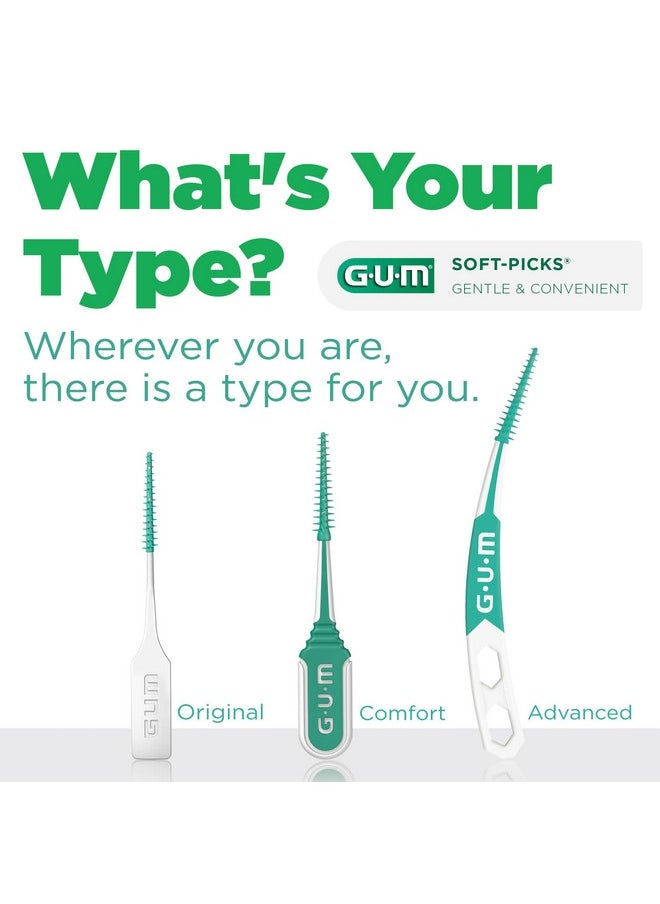 GUM Soft-Picks Wider Space, Easy to Use Dental Picks for Teeth Cleaning and Gum Health, With Convenient Carry Case, Dentist Recommended Dental Floss Picks, 100ct (6pk)