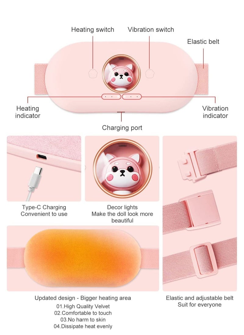 Menstrual Heating Pad for Cramps Portable Cordless Heating Pad with 6 Level Temperature 6 Massager for Period Pain Relief Gifts for Women Girl