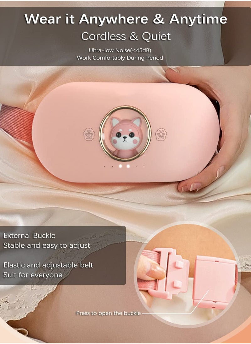 Menstrual Heating Pad for Cramps Portable Cordless Heating Pad with 6 Level Temperature 6 Massager for Period Pain Relief Gifts for Women Girl