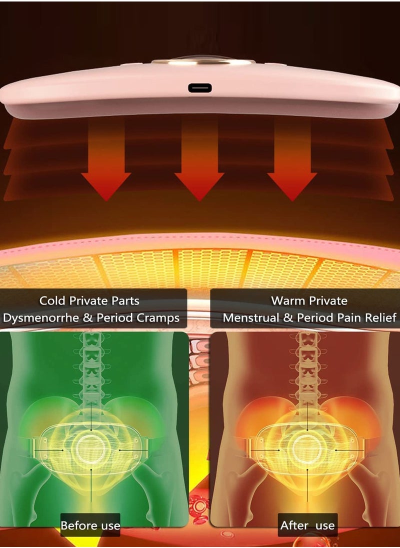 Menstrual Heating Pad for Cramps Portable Cordless Heating Pad with 6 Level Temperature 6 Massager for Period Pain Relief Gifts for Women Girl