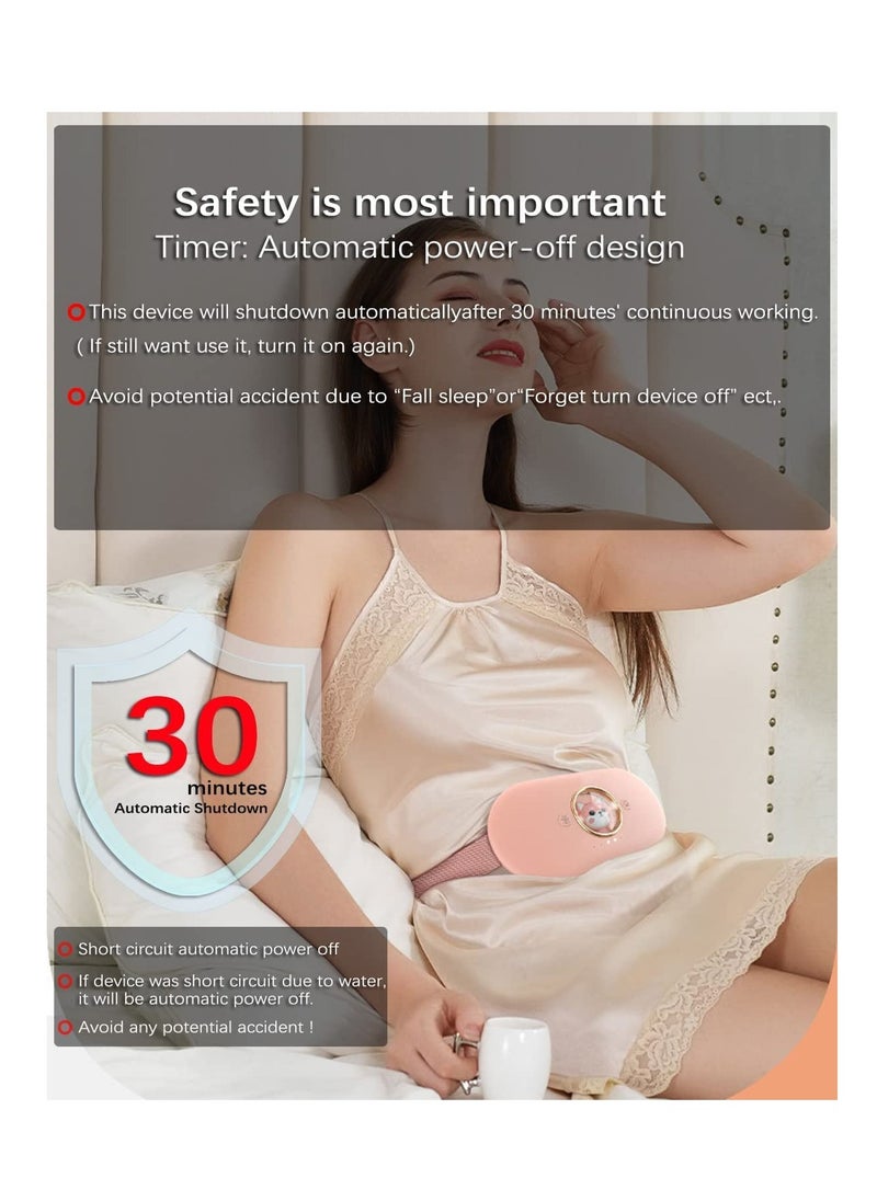 Menstrual Heating Pad for Cramps Portable Cordless Heating Pad with 6 Level Temperature 6 Massager for Period Pain Relief Gifts for Women Girl