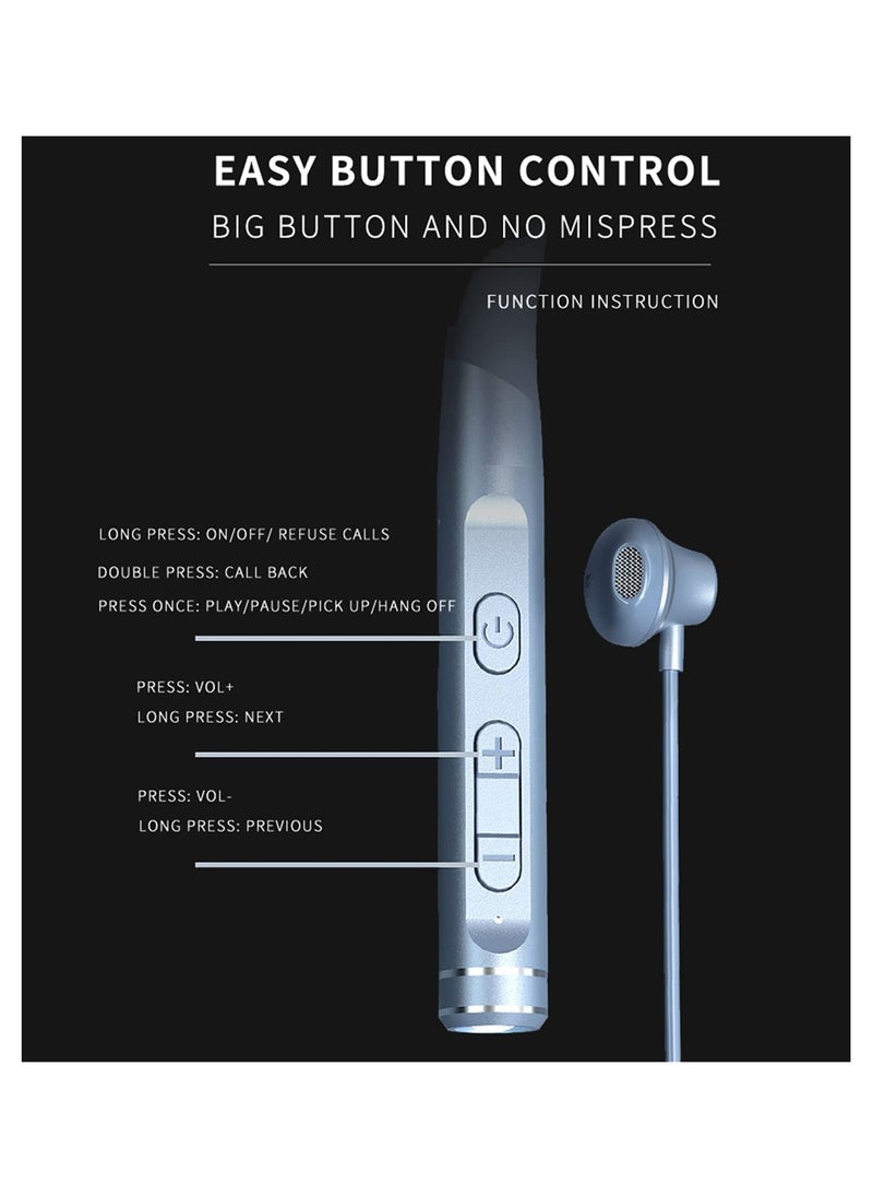 Neckband Bluetooth Headphones, Wireless Earbuds with Microphone Flashlight Around The Neck Waterproof Sport Headset Noise Cancelling Ear Buds 120H Playtime for Running Cycling