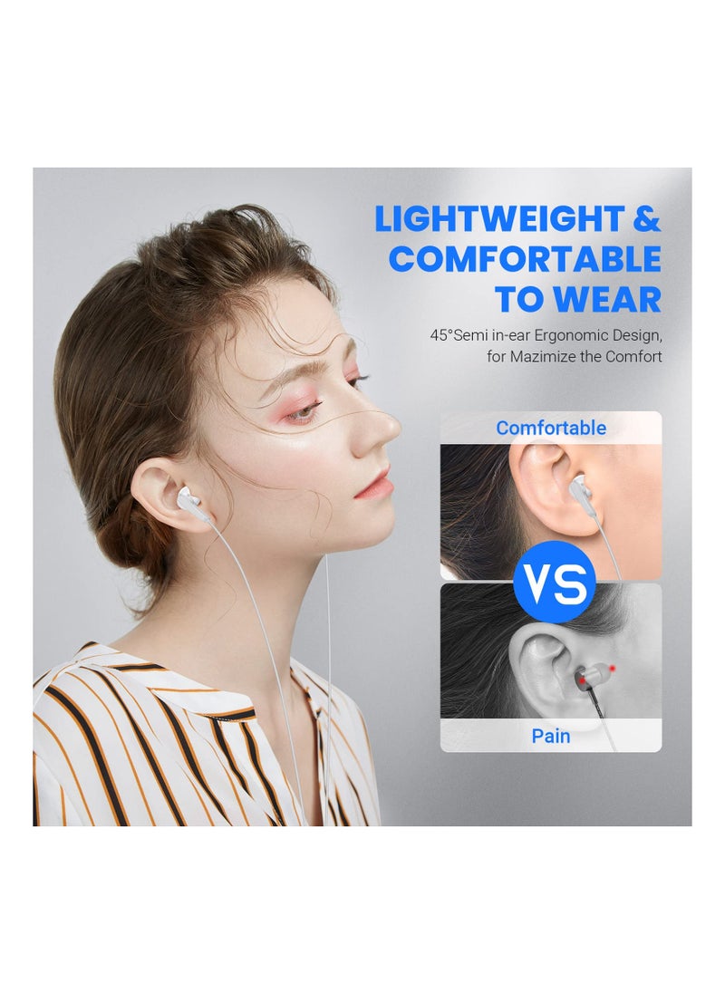 USB C Headphones for Pad Pro, Type C Wired Earphones, Noise Cancelling Earbuds Compatible with Mic Stereo Volume Control for Samsung S23 Ultra S22 A53 Galaxy Z Flip 3 Pixel 7 7A 7Pro Tablet Fold