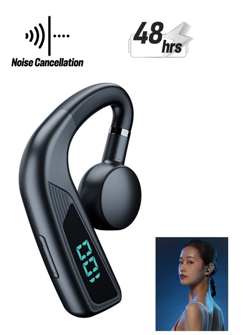 Bluetooth Headset Wireless Earpiece for Cell Phones with Mic Noise Cancelling 48 Hours Talking Time Sport Headset for Cell Phone/Business/Office/Driving/Trucker Driver