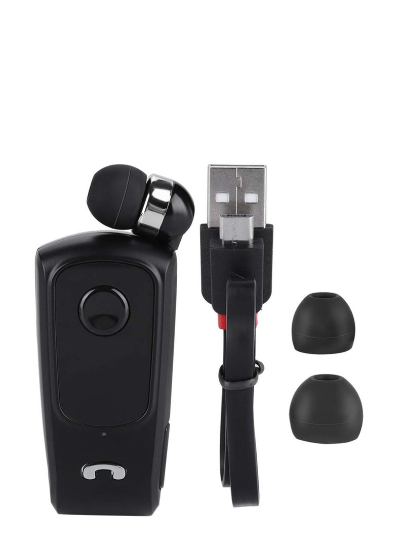 Bluetooth Headset, Wireless Retractable Handsfree Earpiece Sports Bluetooth 5.1 Headset Single with Mic Noise Cancelling In-ear Earphone for Driver, Trucker, Bike, Sports, etc