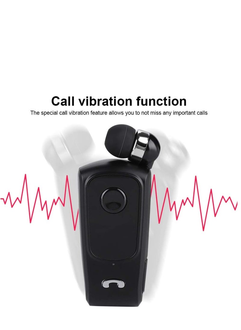Bluetooth Headset, Wireless Retractable Handsfree Earpiece Sports Bluetooth 5.1 Headset Single with Mic Noise Cancelling In-ear Earphone for Driver, Trucker, Bike, Sports, etc