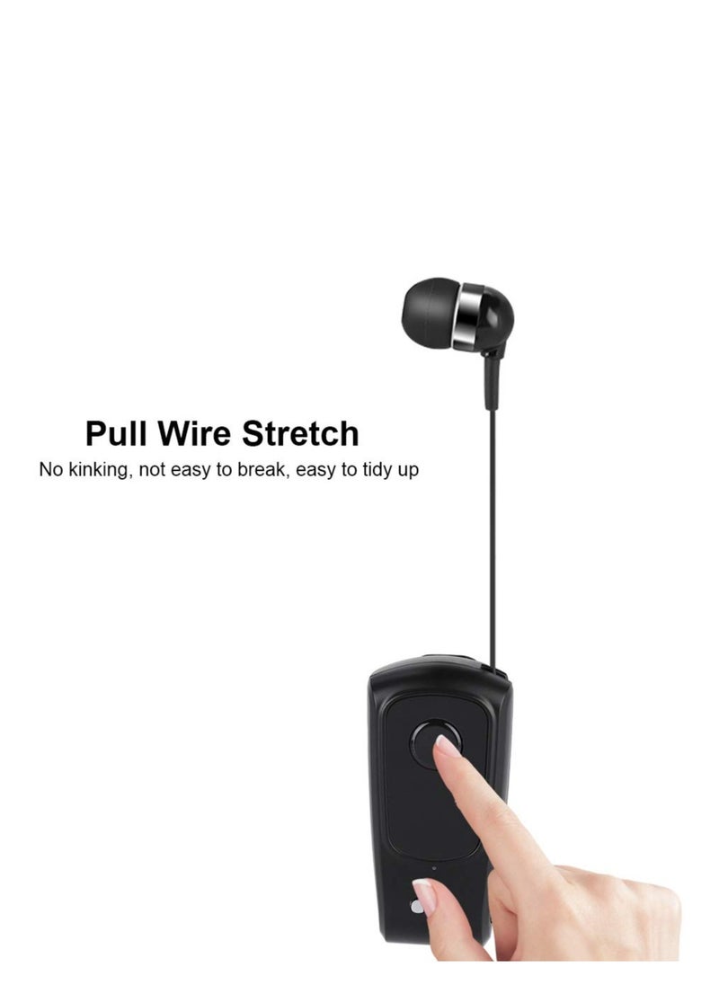 Bluetooth Headset, Wireless Retractable Handsfree Earpiece Sports Bluetooth 5.1 Headset Single with Mic Noise Cancelling In-ear Earphone for Driver, Trucker, Bike, Sports, etc