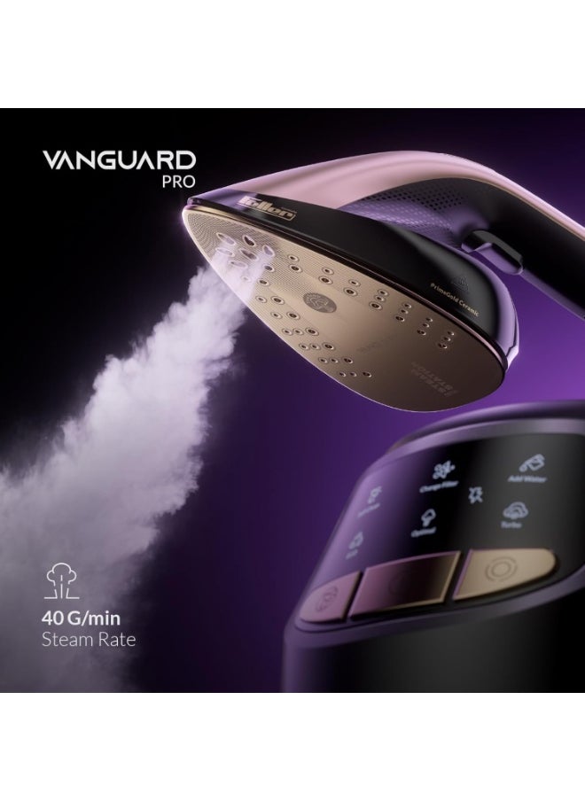 Feller Germany Vanguard Pro Steam Station|Steam Generator Iron 2400W, Prime Gold Ceramic Sole Plate, Anti Drip, Auto Shut Off,50G/min Steam Rate,OptiTemp,Display