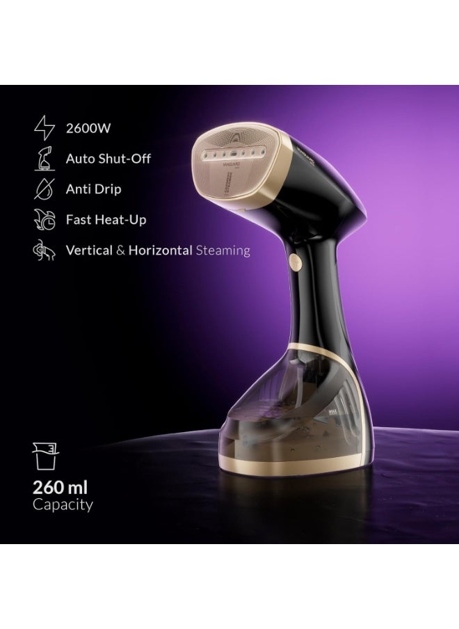 Handheld Garment and Travel Steamer, 2000W, Prime Gold Ceramic Sole Plate with Auto Shut Off, Anti Drip, 25G/min Steam Rate