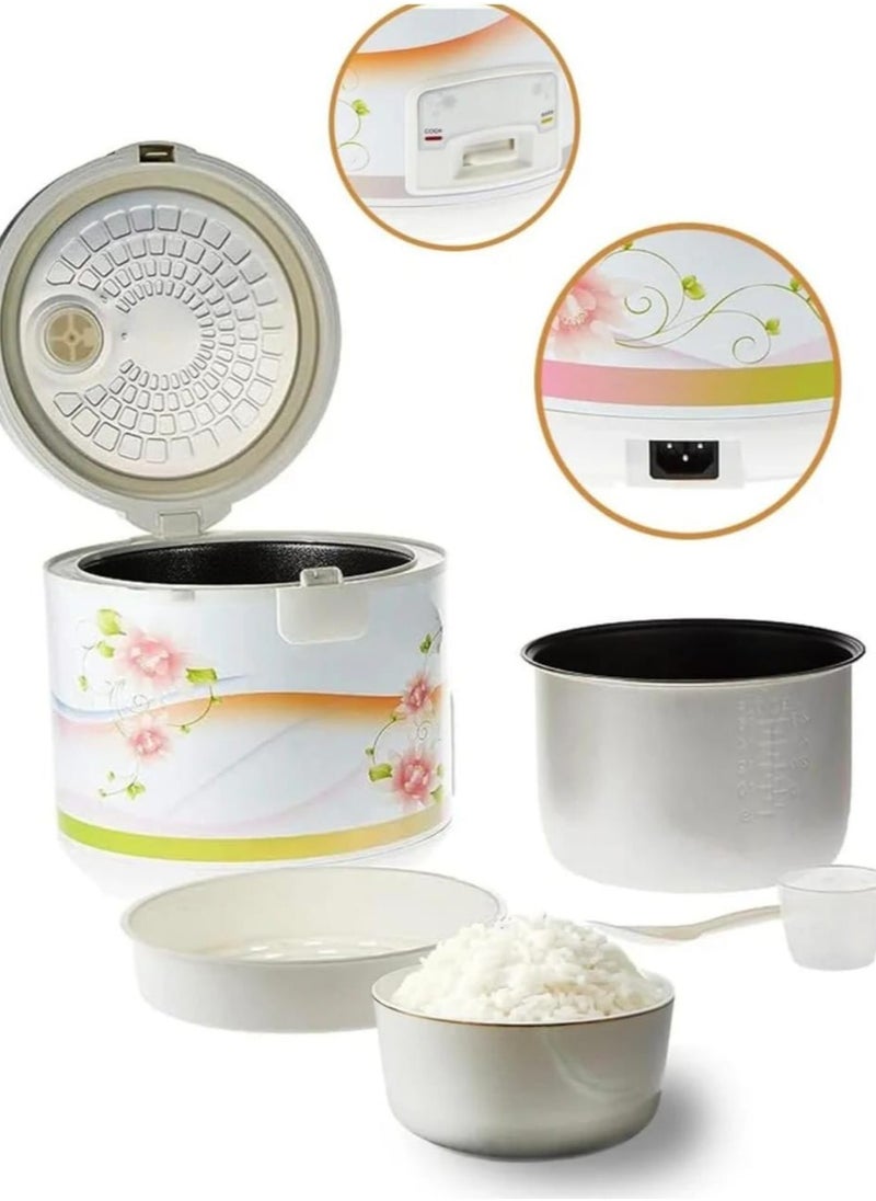Electric Rice Cooker 1.8L – Multi-Function Cooking Pot with Non-Stick Inner Pot, Deluxe Features, Keep Warm Function, Automatic Cooking – White