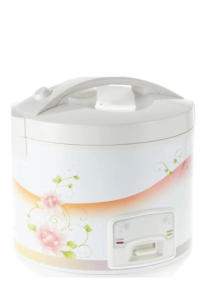 Electric Rice Cooker 1.8L – Multi-Function Cooking Pot with Non-Stick Inner Pot, Deluxe Features, Keep Warm Function, Automatic Cooking – White