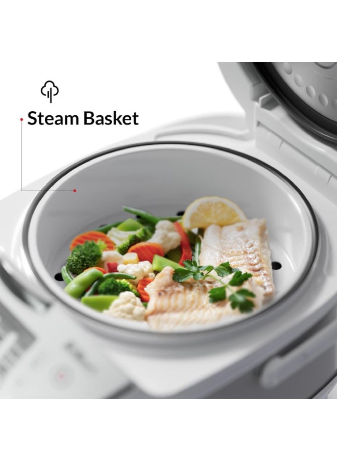 904W 11-in-1 Rice Cooker, Multi Cooker, 5L Dupont Non-Stick Detachable Pot, 5 Crispy Rice Presets+Fluffy Rice, LED Display, Steamer