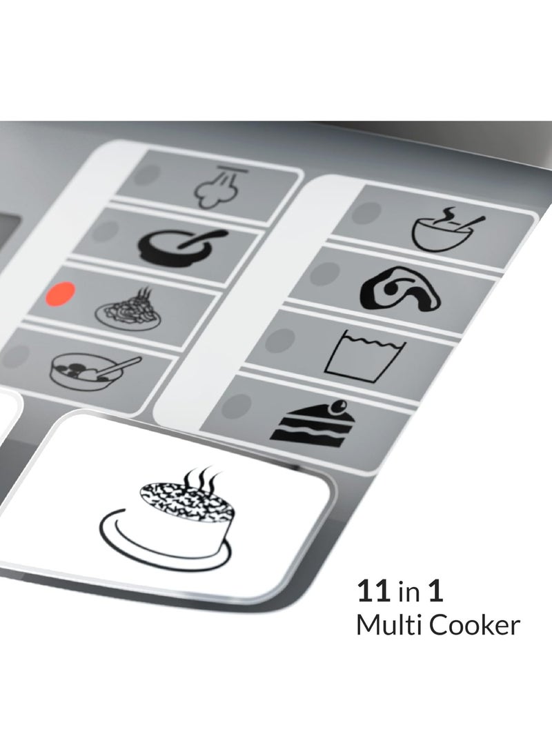 904W 11-in-1 Rice Cooker, Multi Cooker, 5L Dupont Non-Stick Detachable Pot, 5 Crispy Rice Presets+Fluffy Rice, LED Display, Steamer