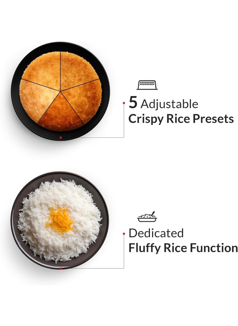 904W 11-in-1 Rice Cooker, Multi Cooker, 5L Dupont Non-Stick Detachable Pot, 5 Crispy Rice Presets+Fluffy Rice, LED Display, Steamer