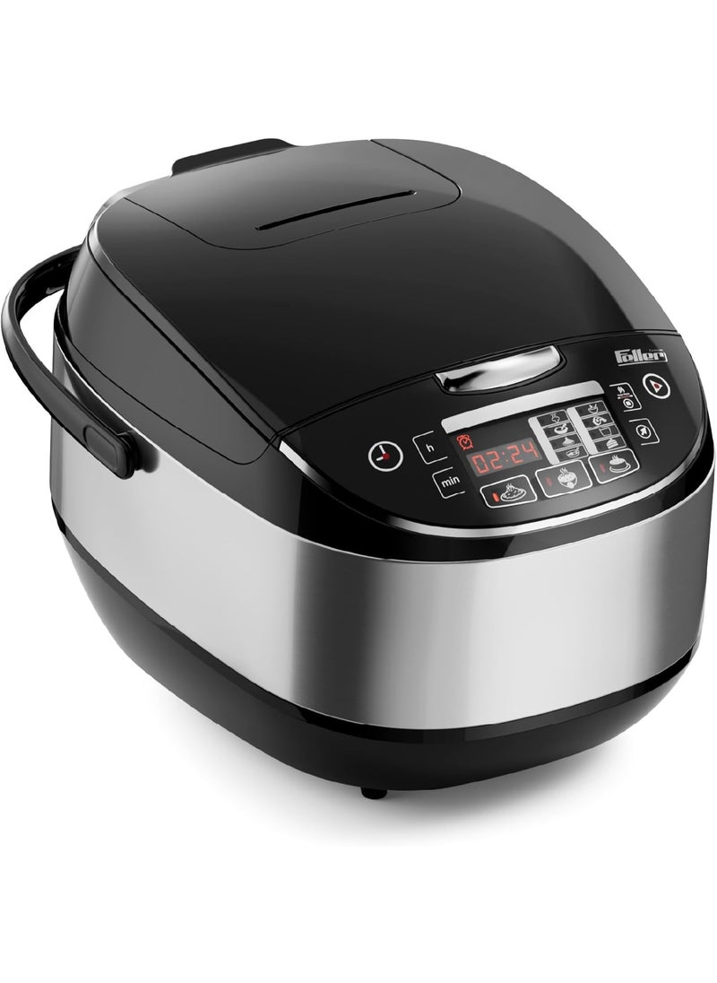 904W 11-in-1 Rice Cooker, Multi Cooker, 5L Dupont Non-Stick Detachable Pot, 5 Crispy Rice Presets+Fluffy Rice, LED Display, Steamer