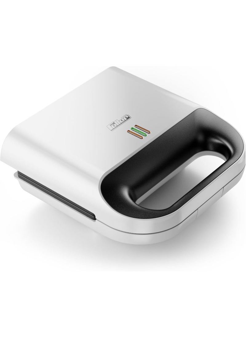 750W 2 Slice Sandwich Maker, Non-Stick Coating, Auto Temperature Control, 3 Indicator Lights, Cool-Touch Handle, Upright Storage