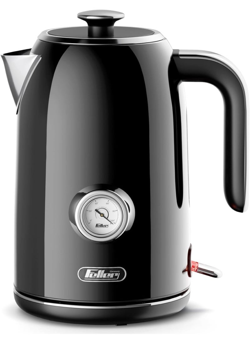 Retro Style 1.7L Kettle with Thermometer, 2200 W, Stainless Steel Body, STRIX Controller, Dry Boil & Automatic Switch-Off