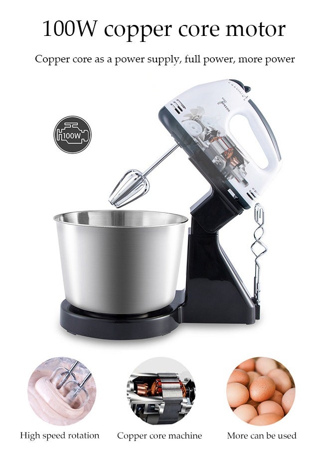 Stainless Steel Automatic Egg Beater, Electric Handheld Mixer, Household Portable Milk Frother, 7 Speed, With Two Mixing Bars, Fast Heat Dissipation, Durable, Used For Mixing Cream, Jam, Eggs