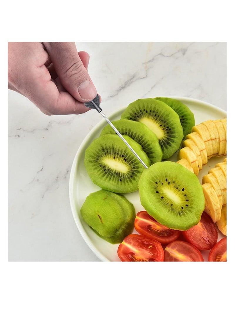 Cocktail Picks, Set of 8 Stainless Steel Reusable Toothpicks Drinking Pick Reusable Garnish Skewer Party Decorative Sticks for Party Reunion Drinks Appetizers Olives Fruits Barbecue Snacks (Pineapple)