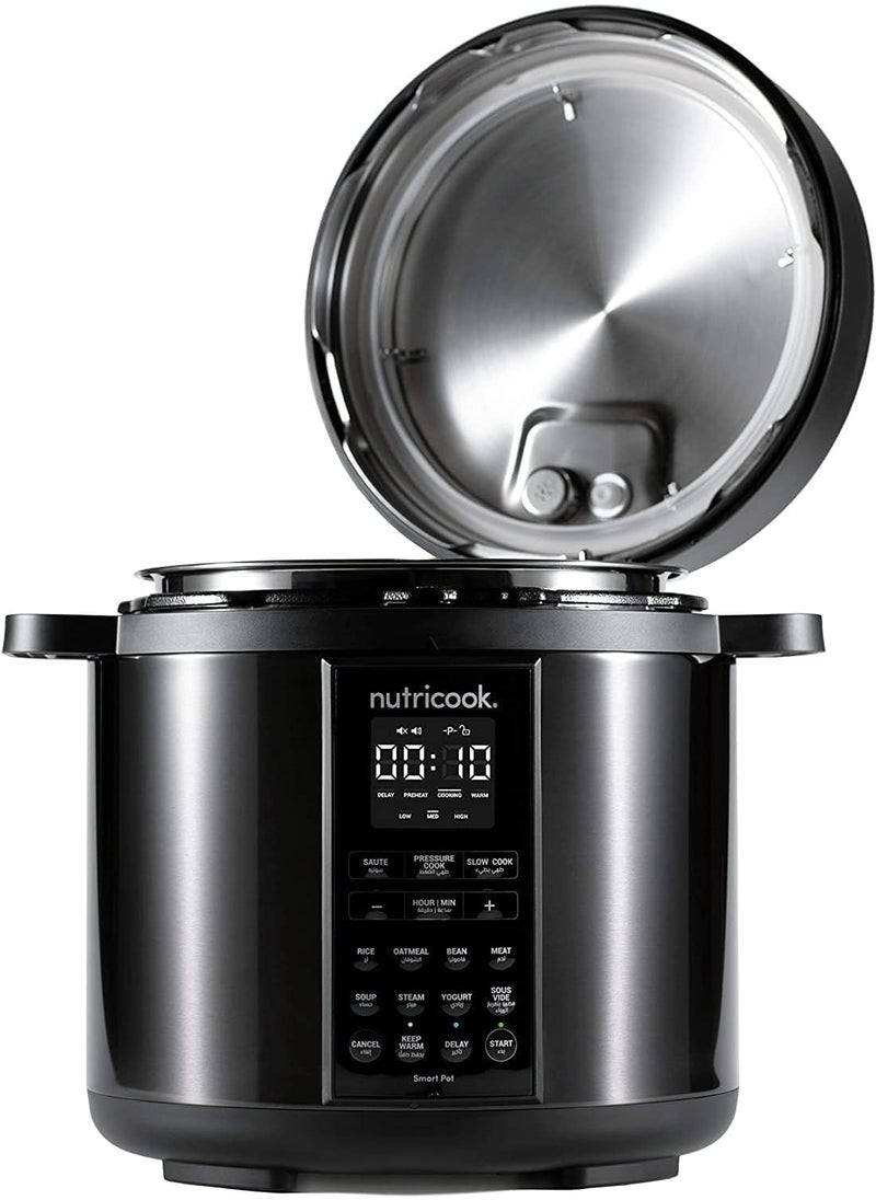 Smart Pot 2, 8 Liters, 9 In 1 Electric Pressure Cooker, Steamer, Sauté Pot, Yogurt Maker & More, 12 Programs With New Lid