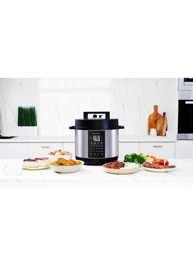 SMART POT, 8L Capacity,1500W, 12-in-1 Multi-Cooker,Pressure Cooker, Slow Cooker, Rice Cooker & More, One-Touch LCD Display, Dishwasher-Safe, Stainless Steel Pot