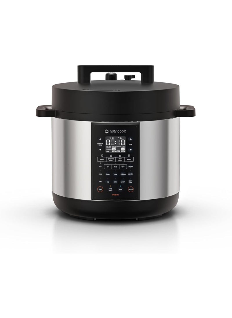 SMART POT, 8L Capacity,1500W, 12-in-1 Multi-Cooker,Pressure Cooker, Slow Cooker, Rice Cooker & More, One-Touch LCD Display, Dishwasher-Safe, Stainless Steel Pot