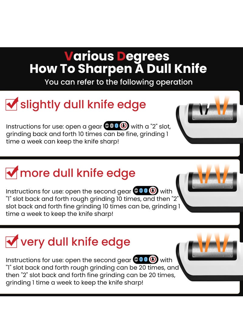 Knife Sharpener Professional 2 Stage Electric Knife Sharpener for Kitchen Knives Multifunctional Automatic Knife Sharpener with Quick Sharpening Polishing Function for all kinds of Kitchen Knives
