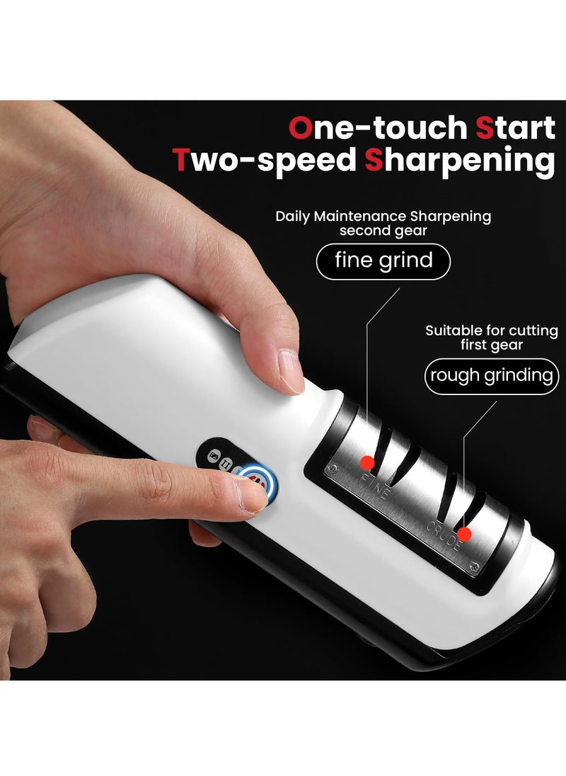 Knife Sharpener Professional 2 Stage Electric Knife Sharpener for Kitchen Knives Multifunctional Automatic Knife Sharpener with Quick Sharpening Polishing Function for all kinds of Kitchen Knives