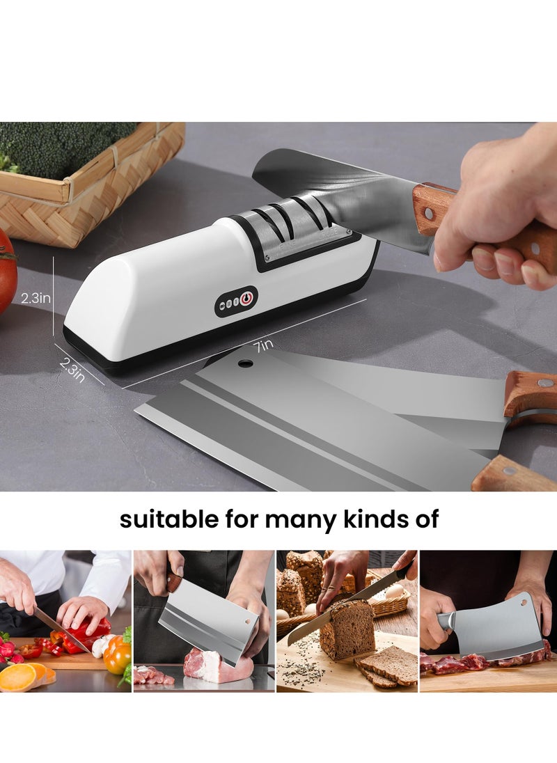 Knife Sharpener Professional 2 Stage Electric Knife Sharpener for Kitchen Knives Multifunctional Automatic Knife Sharpener with Quick Sharpening Polishing Function for all kinds of Kitchen Knives