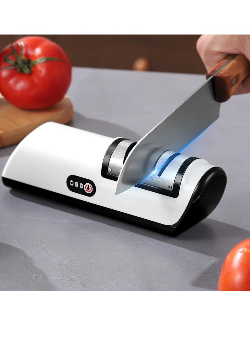 Knife Sharpener Professional 2 Stage Electric Knife Sharpener for Kitchen Knives Multifunctional Automatic Knife Sharpener with Quick Sharpening Polishing Function for all kinds of Kitchen Knives