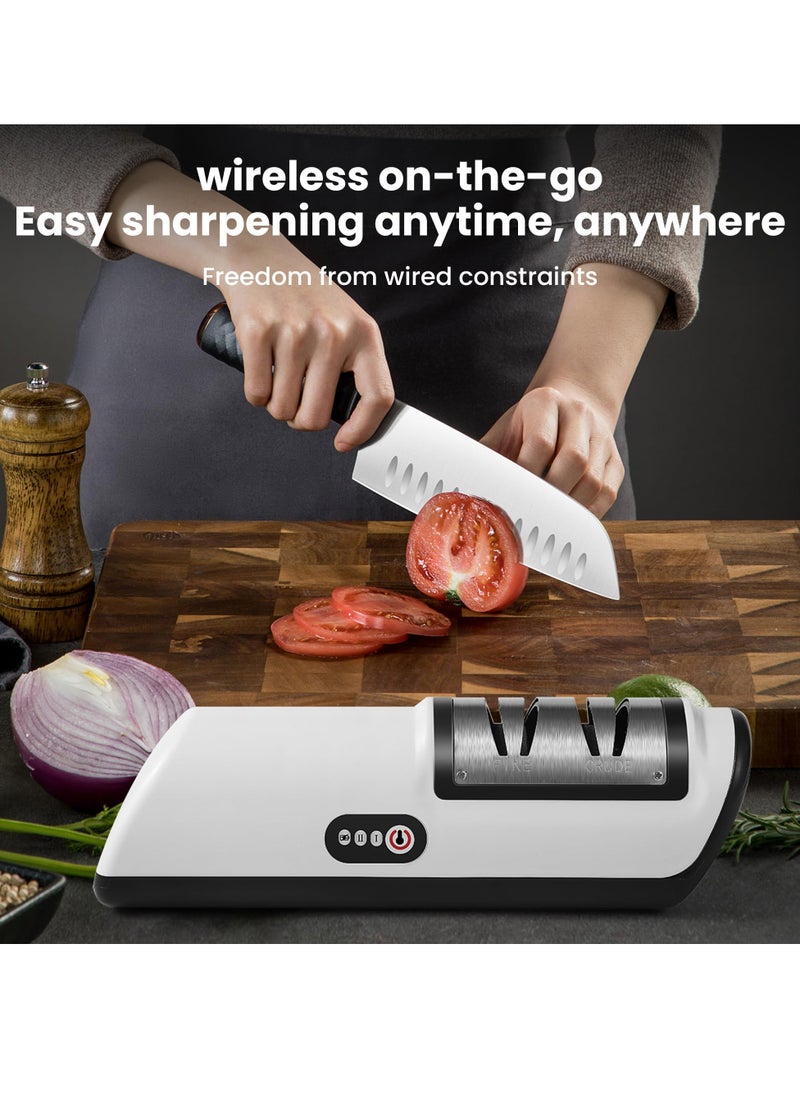 Knife Sharpener Professional 2 Stage Electric Knife Sharpener for Kitchen Knives Multifunctional Automatic Knife Sharpener with Quick Sharpening Polishing Function for all kinds of Kitchen Knives