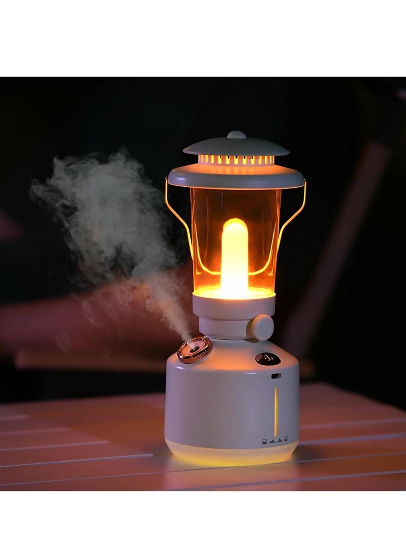 Humidifier with Lamp, Aromatherapy Diffuser and Night Light 2 in 1 Vintage Lantern USB Rechargeable Dimmable Ultrasonic Misting Humidifier Lamp Jade white