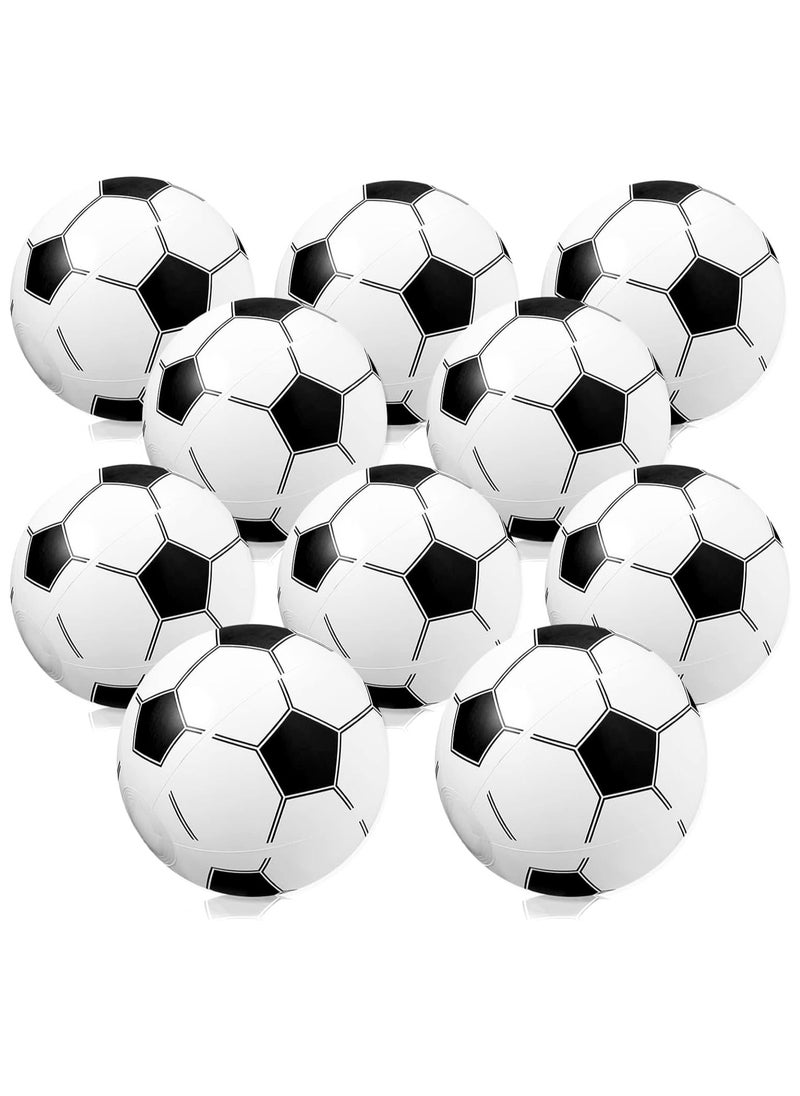 10 Pack Inflatable Soccer Beach Balls, 30CM Beach Balls Party Favors, Soccer Beach Balls, Bulk Summer Swimming Pool Beach Games Toys, for Kids Sports Outdoor Activity Beach Party Decoration Supplies