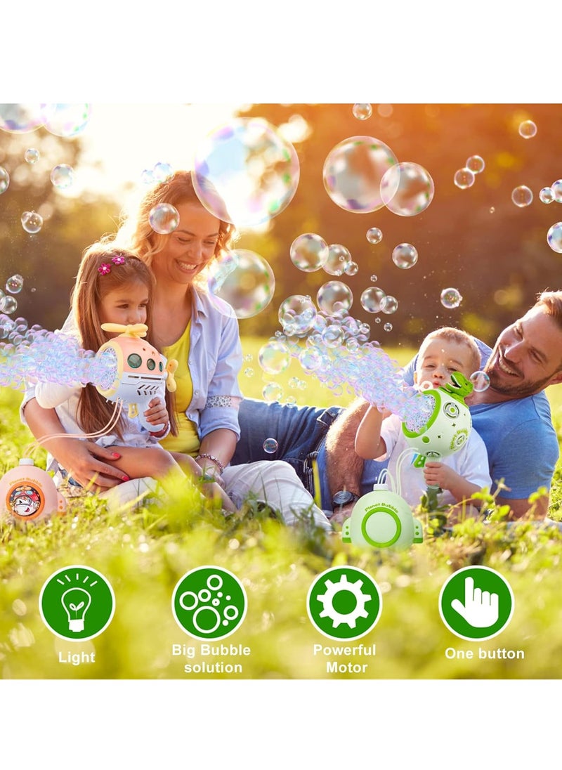 Auto Bubble Machine Rechargeable Dinosaur Bubble Machine with 17oz Bubble Solution,LED Light Leak-Proof Design,Automatic Bubble Maker Summer Toys for Kids Adults Outdoor Birthday Wedding Party