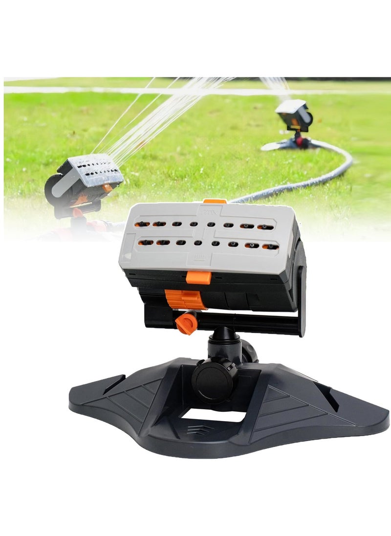 Mini Turbo Oscillating Sprinkler, Garden Sprinkler with Large Base, Water Sprinkler for Yard, Adjustable Width, Range and Flow Rate, 16 Nozzles