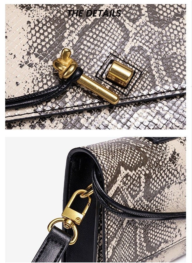 New Arrival Women's Luxury Handbags Elegant Snake Print Crossbody Bag For Ladies With Adjustable Strap,Stylish Shoulder Bags