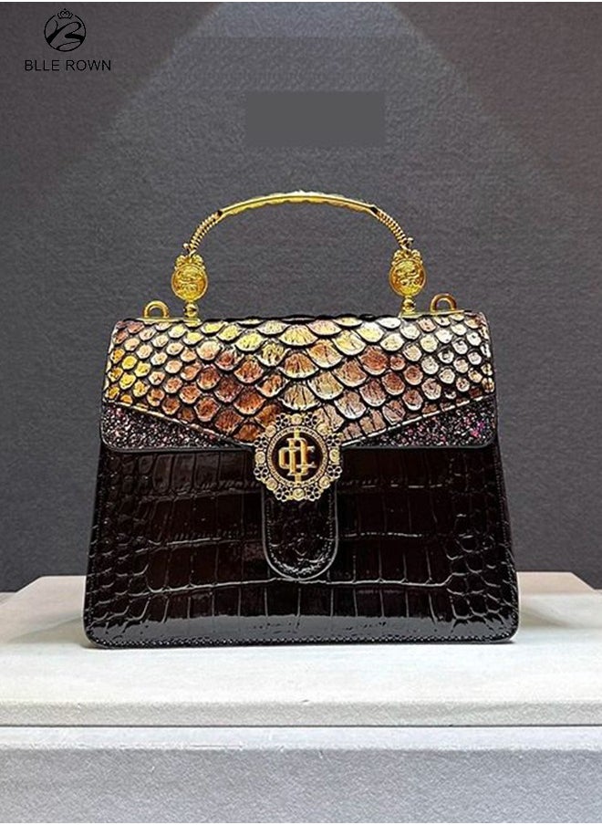 New Arrival Women's Luxury Handbags Elegant Snake Pattern Crossbody Bag For Ladies With Adjustable Strap,Stylish Shoulder Bags