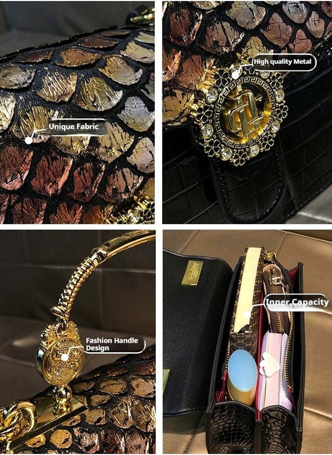 New Arrival Women's Luxury Handbags Elegant Snake Pattern Crossbody Bag For Ladies With Adjustable Strap,Stylish Shoulder Bags