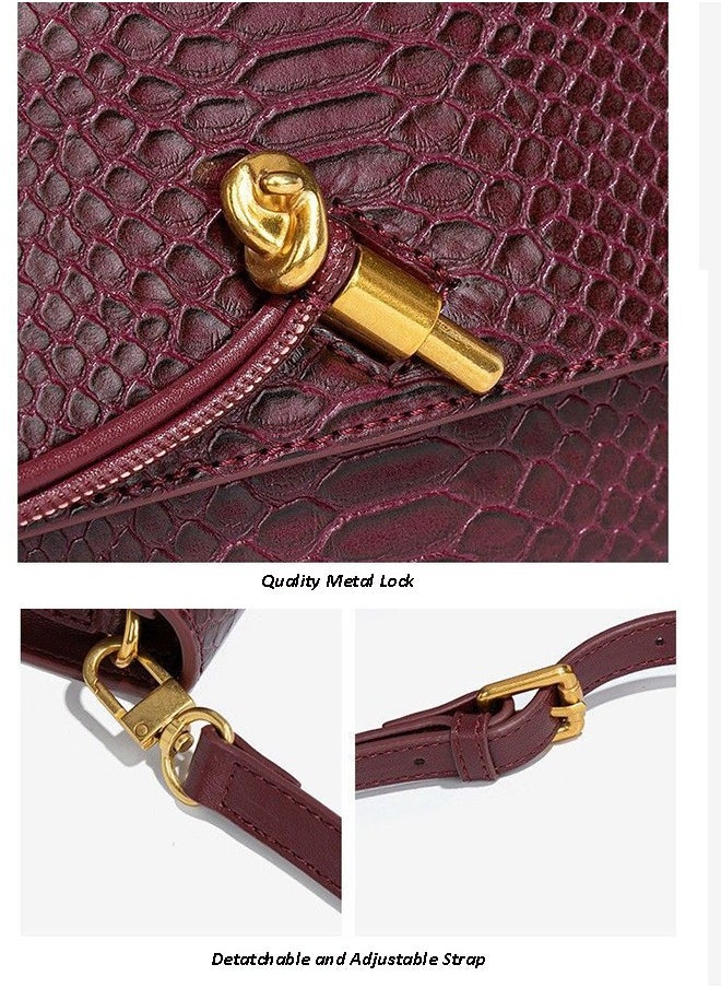 New Arrival Women's Luxury Handbags Elegant Red Color Crossbody Bag For Ladies With Adjustable Strap,Stylish Shoulder Bags