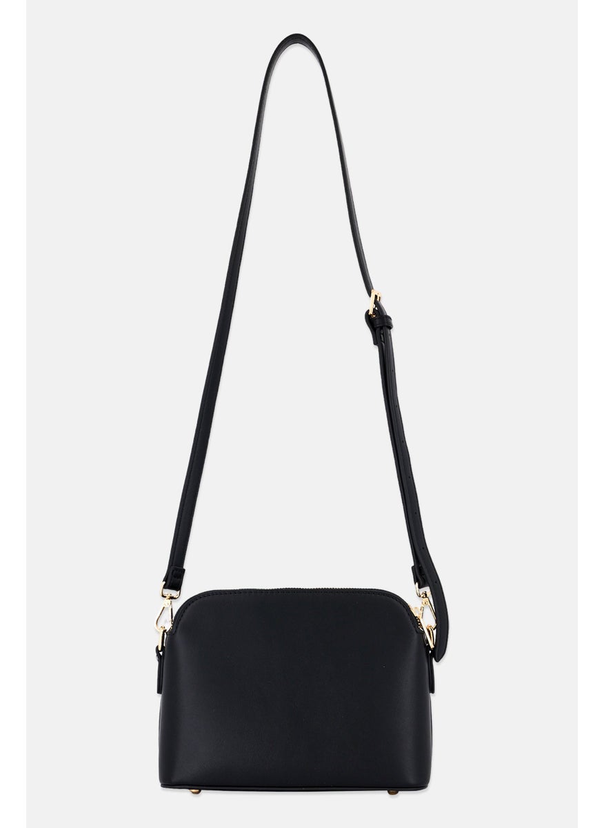 Women Brand Logo Cross Body Bag , Black