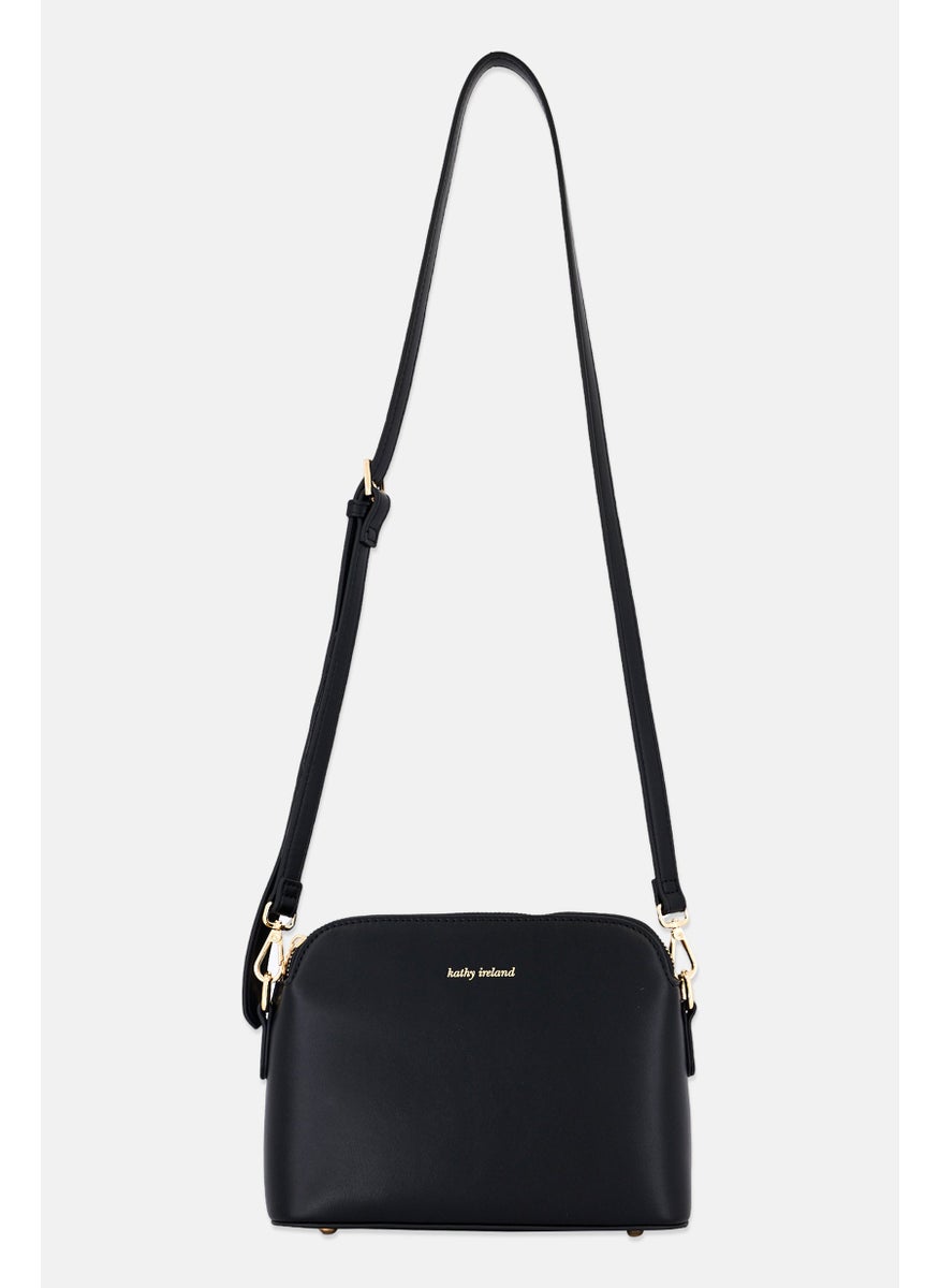Women Brand Logo Cross Body Bag , Black
