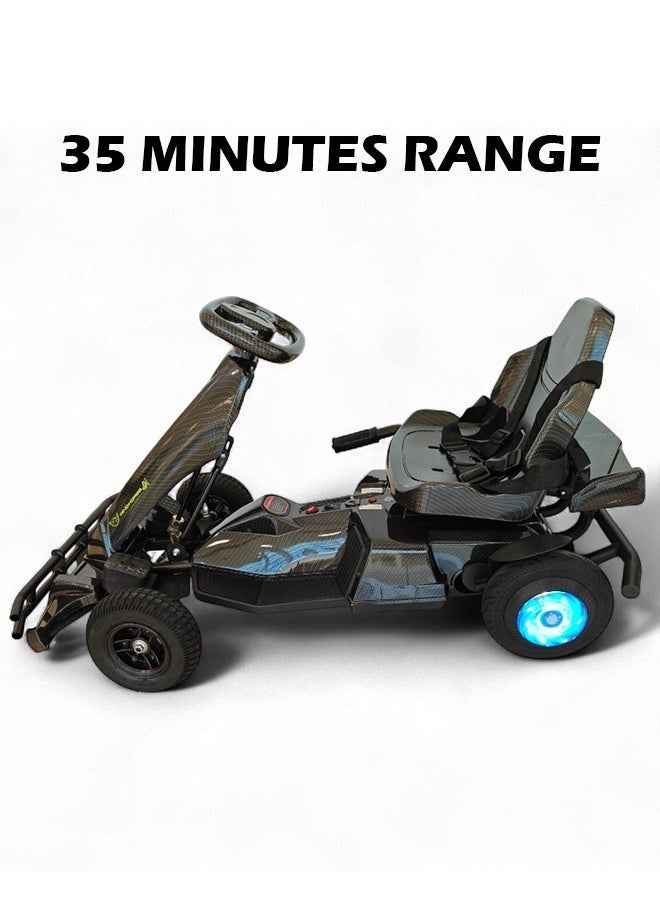 Kids Electric Go-Kart 250W Motor, 36V 4Ah Battery, 20km/h Speed, 8 Inches Tires, Steel Alloy Frame, Reverse Button, LED Wheels, 35-Min Ride Time, 4 Wheel Racer Car For Kids, Ride On Toy