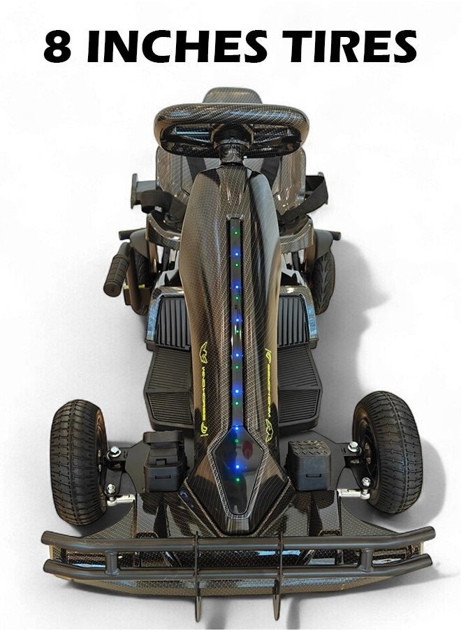 Kids Electric Go-Kart 250W Motor, 36V 4Ah Battery, 20km/h Speed, 8 Inches Tires, Steel Alloy Frame, Reverse Button, LED Wheels, 35-Min Ride Time, 4 Wheel Racer Car For Kids, Ride On Toy