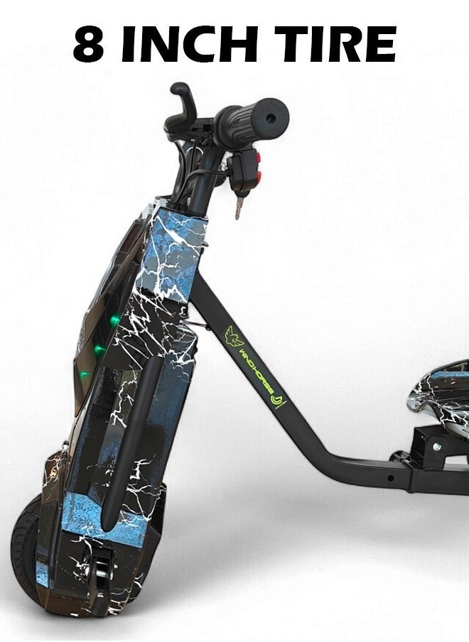 Electric Stunt Drifting Scooter for Kids and Adults – 250W Brushless Motor, 36V 4Ah Battery, 360° Spin, Bluetooth Speaker, Adjustable Frame, 3-Speed Modes, Steel Alloy Body, Protective Gear Included