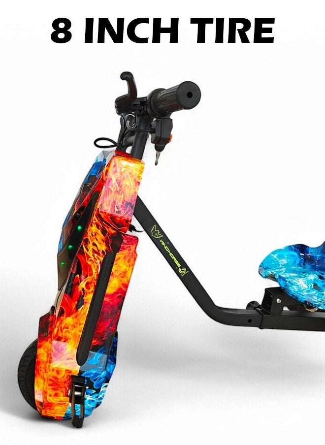 Kids Electric Go-Kart 250W Motor, 36V 4Ah Battery| 20km/h Speed| 8 Inches Tires| Steel Alloy Frame,Stunt Drifting Reverse Button| LED Wheels| 35-Min Ride Time