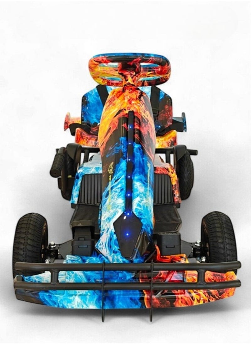 Kids Electric Go-Kart 250W Motor, 36V 4Ah Battery, 20km/h Speed, 8 Inches Tires, Steel Alloy Frame, Reverse Button, LED Wheels, 35-Min Ride Time, 4 Wheel Racer Car For Kids, Ride On Toy