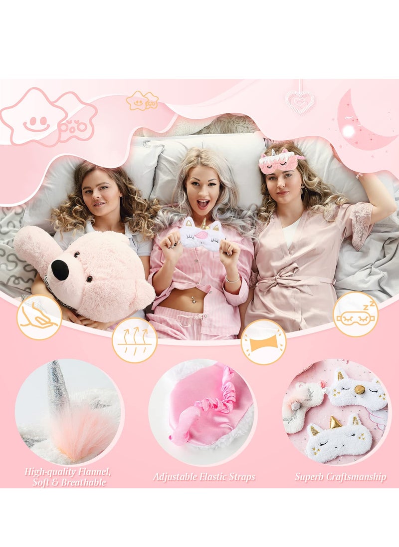 Sleeping Eye Mask, Cute Soft Plush Unicorn Eye Mask, Funny Eye Mask Animal Design Sleeping Eye Mask for Women Kids Girls and Adults Travel Nap Night Sleep Use (6 Pack)